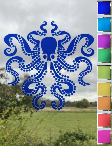 Octopus Centre Etch Static Cling